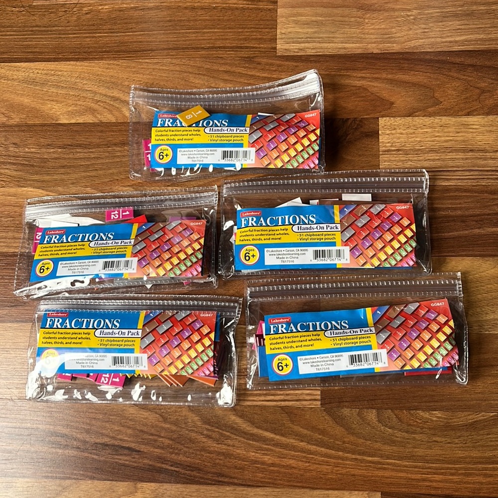 Cuisenaire rods (5 sets) fractions Hands-on Pack